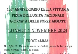 Lunedì la celebrazione del IV Novembtre